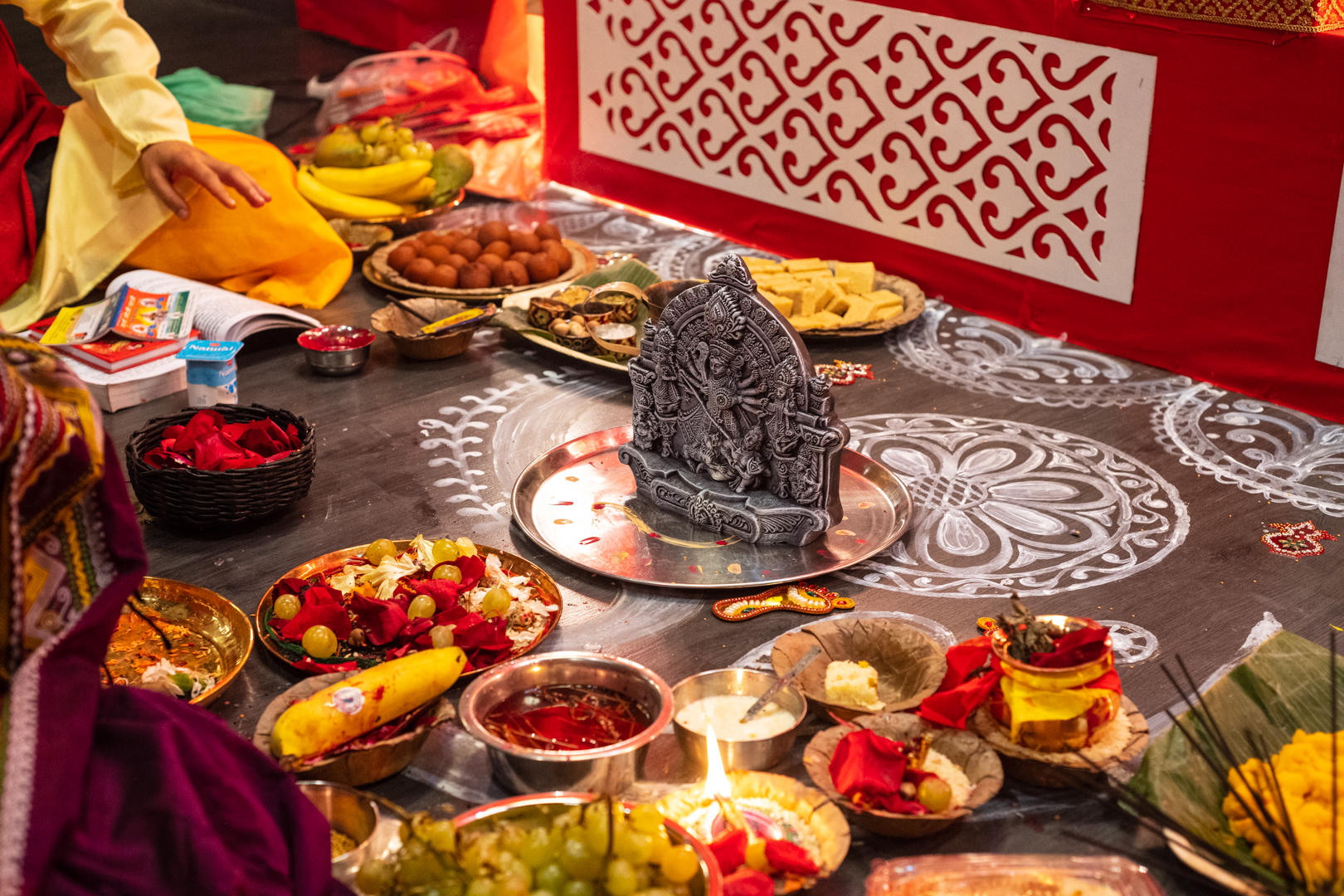 Durga Puja celebrations and decorations